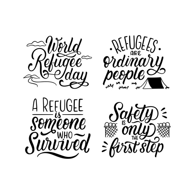 Pegatinas del día mundial de los refugiados