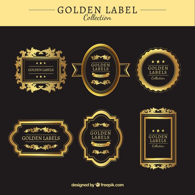 Pegatinas doradas para productos exclusivos 