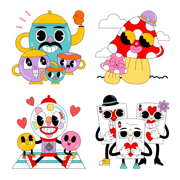 Pegatinas de la familia del ácido