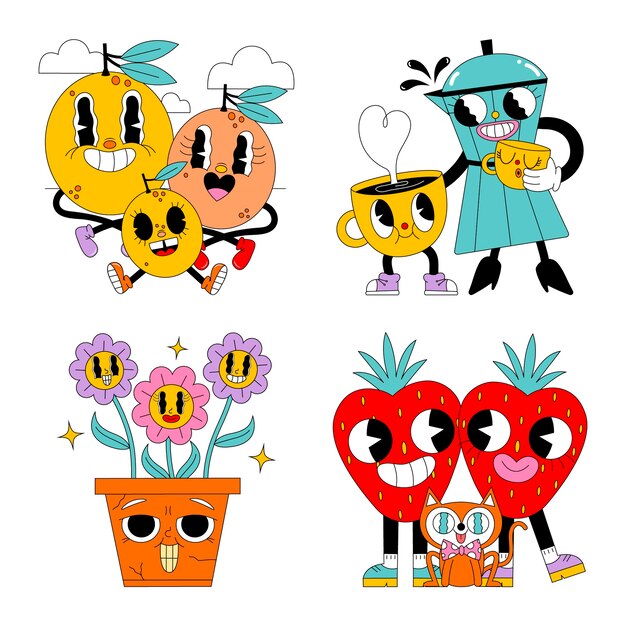 Pegatinas de la familia del ácido