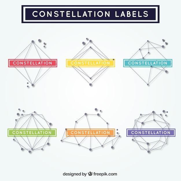 Vector gratuito pegatinas de formas geométricas de constelaciones