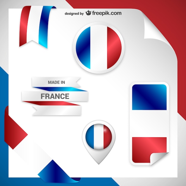 Vector gratuito pegatinas de francia