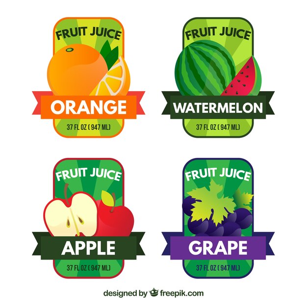Pegatinas de frutas dibujadas a mano