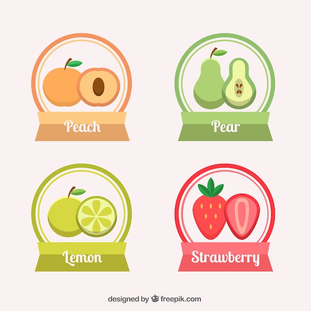 Vector gratuito pegatinas de frutas