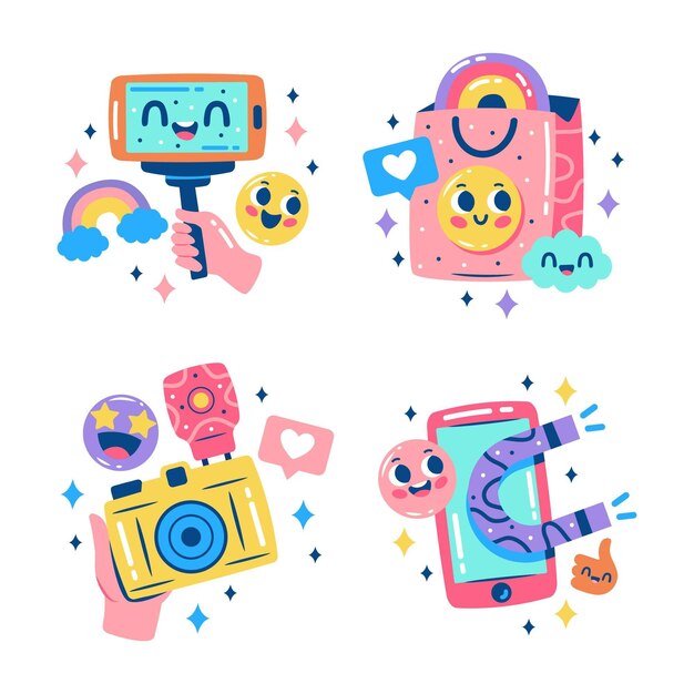 Pegatinas de influencer deslumbrantes