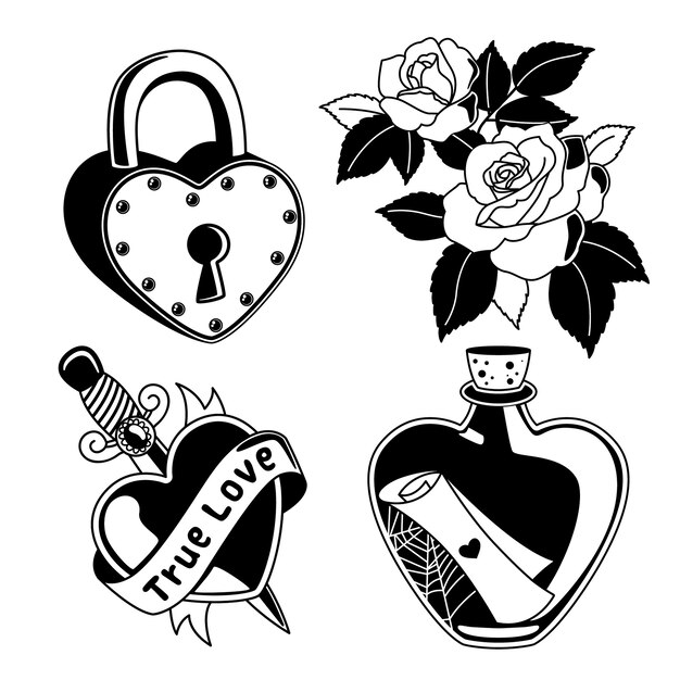 Pegatinas místicas de amor oscuro