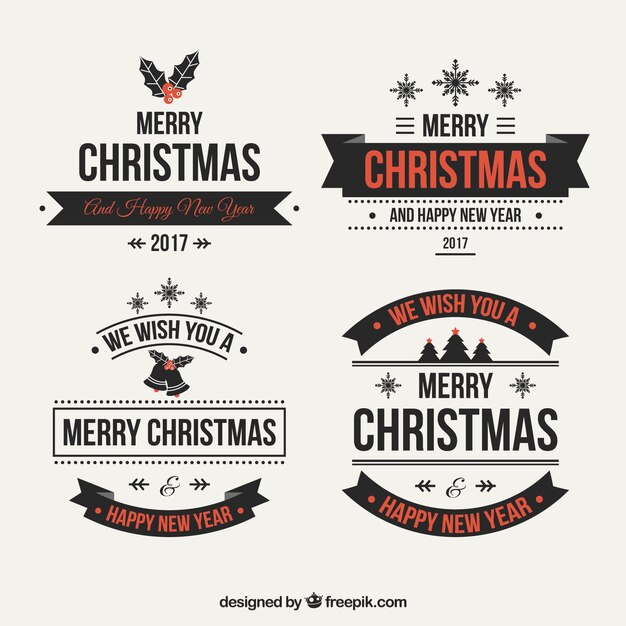 Pegatinas de navidad en estilo vintage 