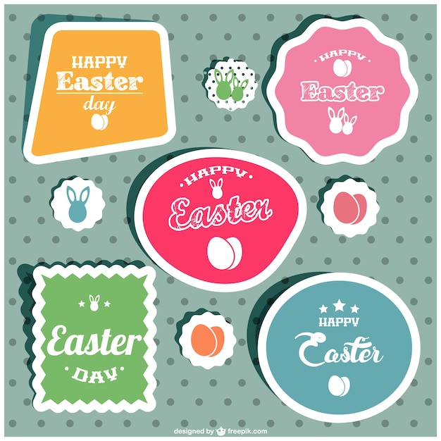 Vector gratuito pegatinas de pascua