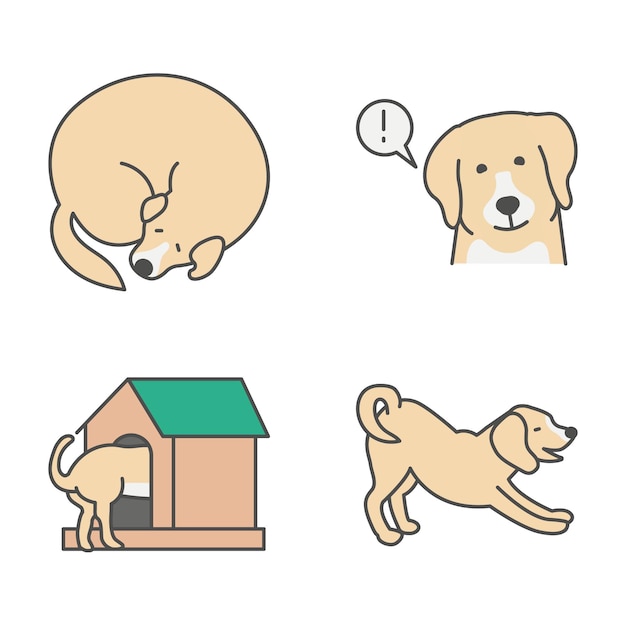 Vector gratuito pegatinas de perros