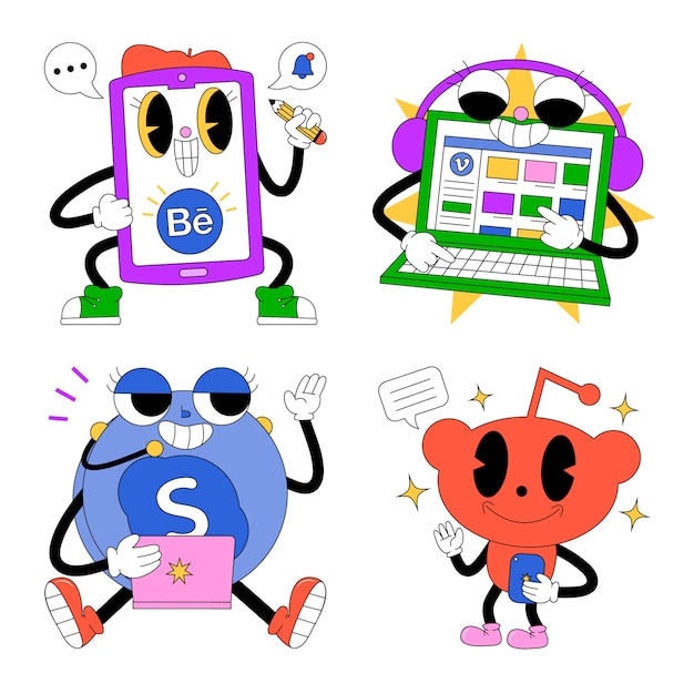 Pegatinas de redes sociales ácidas