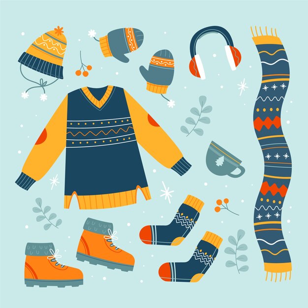 Pegatinas de ropa de invierno de colores