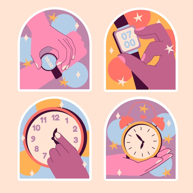 Pegatinas de tiempo ingenuo