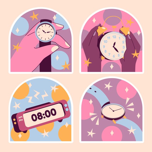 Pegatinas de tiempo ingenuo