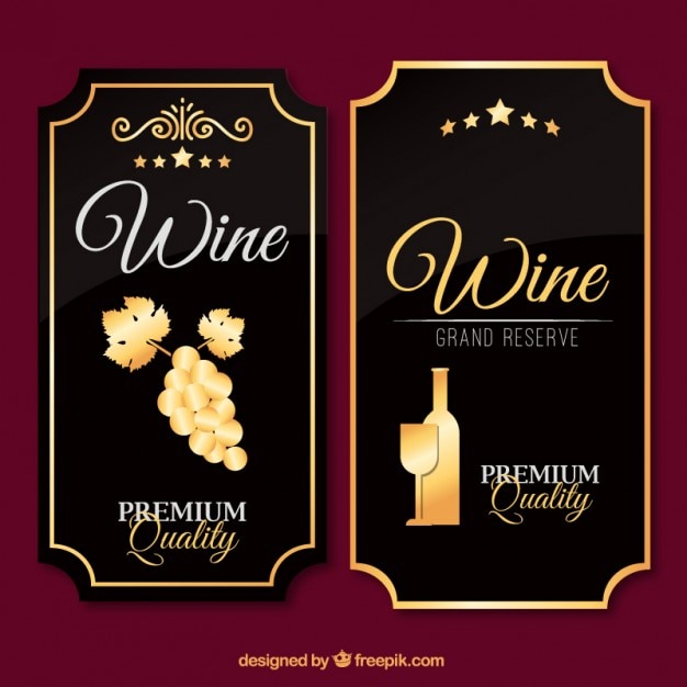 Pegatinas de vino lujodas en diseño vintage