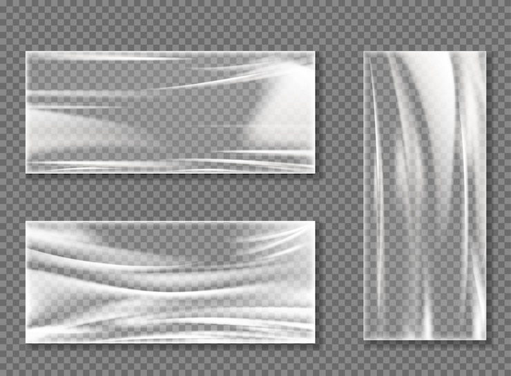 Vector gratuito película estirable de celofán transparente para envolver