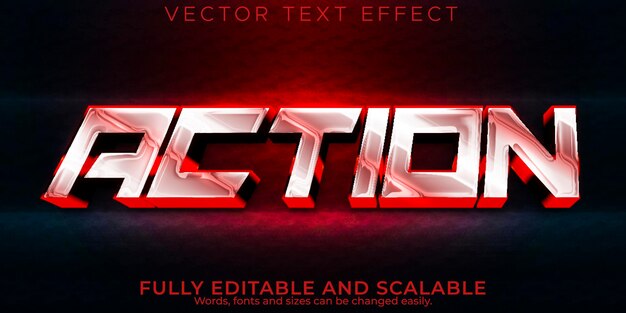 Películas acción texto efecto cine editable y mostrar estilo de texto