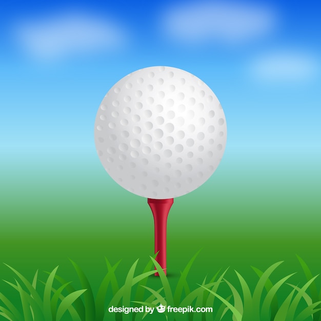 Vector gratuito pelota de golf con estilo realista