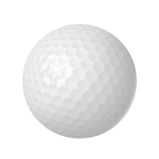 Pelota de golf sobre blanco aislado