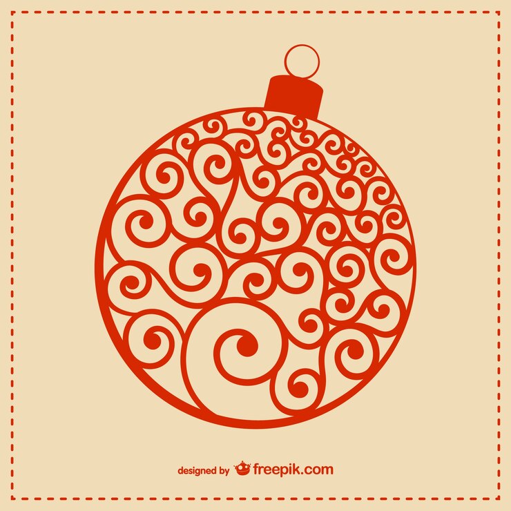 Vector gratuito la pelota roja de navidad