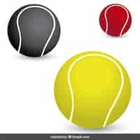 Vector gratuito pelotas de tenis en diferentes colores