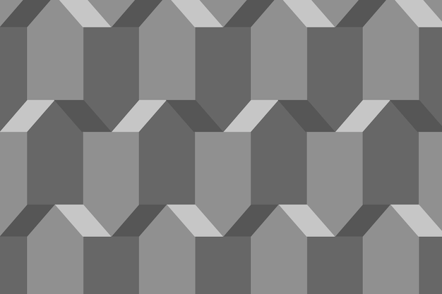 Pentágono 3D patrón geométrico vector fondo gris en estilo abstracto
