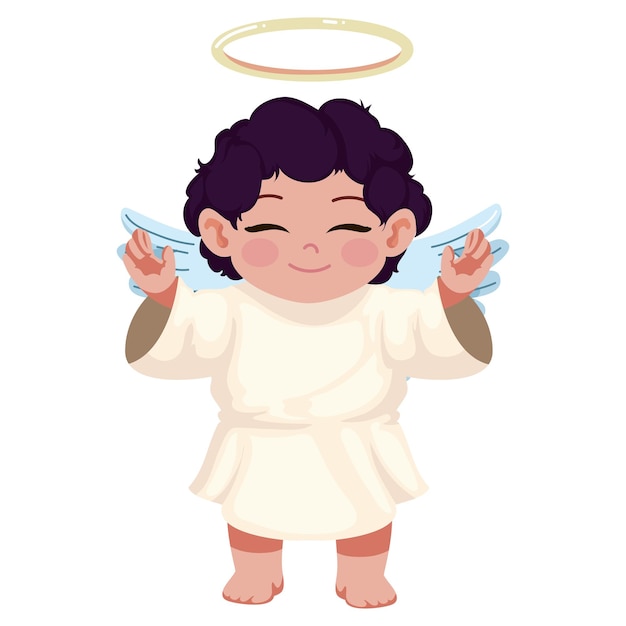 Vector gratuito pequeño ángel icono adorable aislado