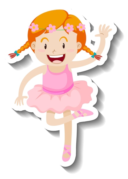 Pequeño personaje de dibujos animados de bailarina