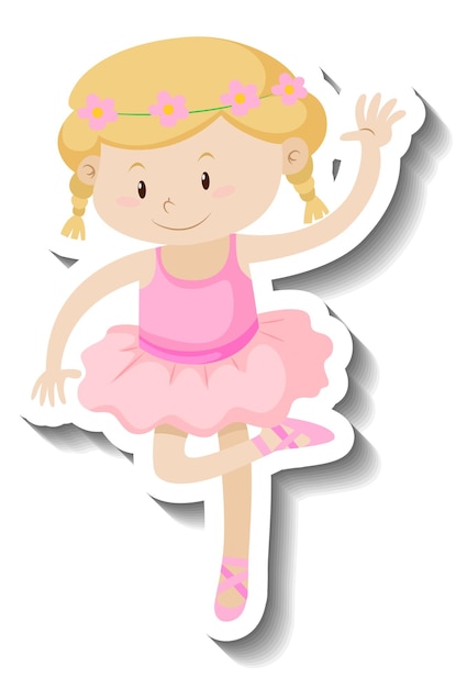 Vector gratuito pequeño personaje de dibujos animados de bailarina