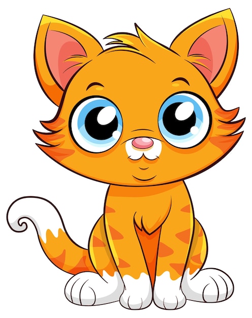 Pequeño personaje de dibujos animados lindo gato