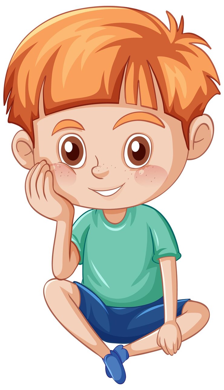 Vector gratuito pequeño personaje de dibujos animados lindo niño sobre fondo blanco
