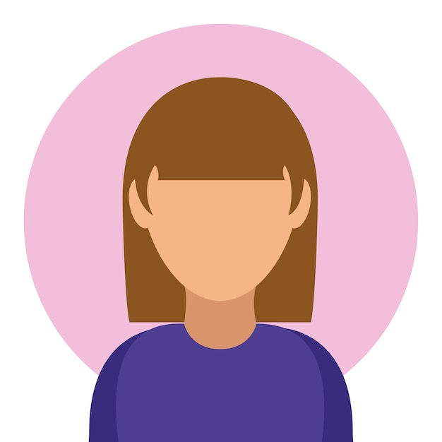 Perfil de avatar de mujer en icono redondo | Vector Premium