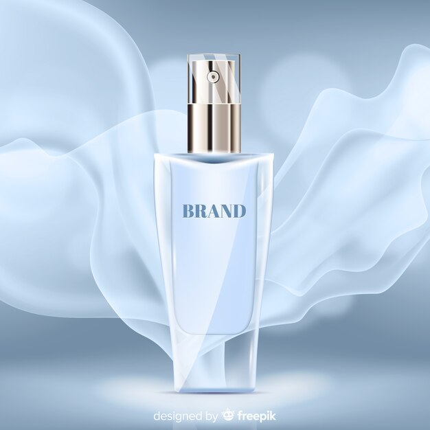 Perfume elegante sobre fondo abstracto
