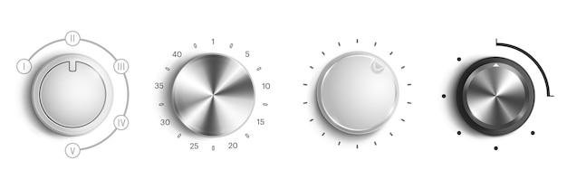 Perillas de control de volumen, interruptores redondos con dial