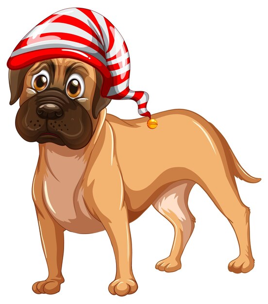 Perro Boxer con sombrero de Navidad