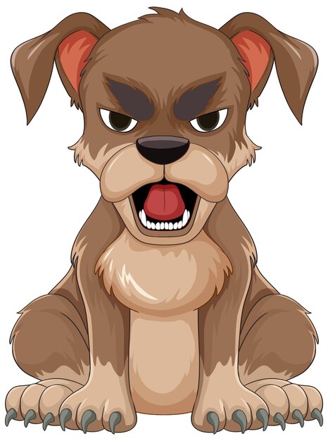 Perro de dibujos animados enojado mostrando los dientes