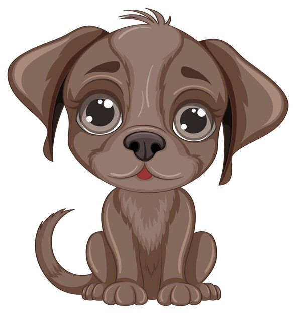 El perro de dibujos animados se sienta aislado