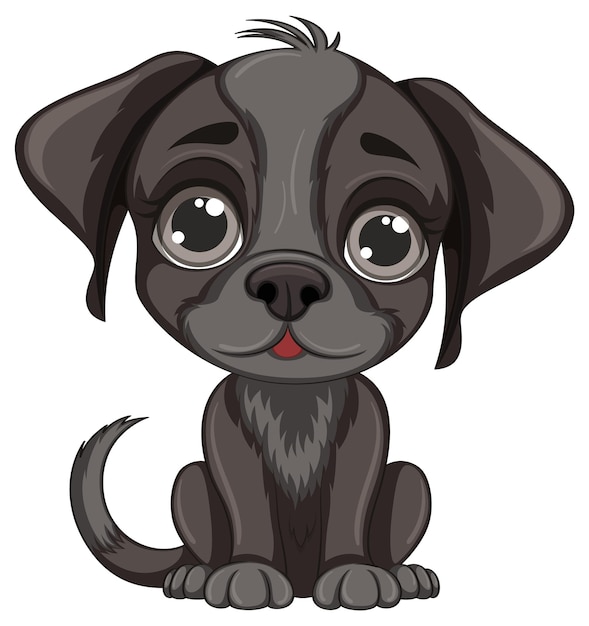 El perro de dibujos animados se sienta aislado