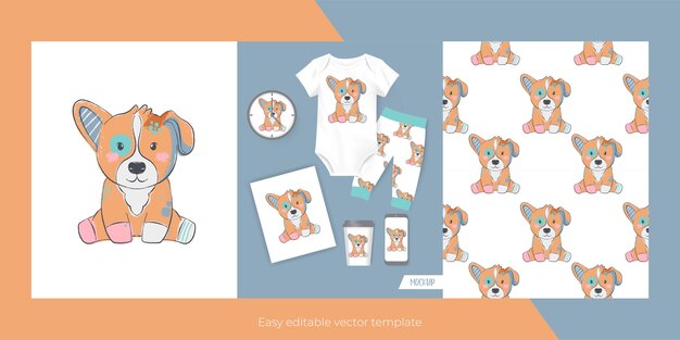 Perro lindo para merch y patrones sin fisuras