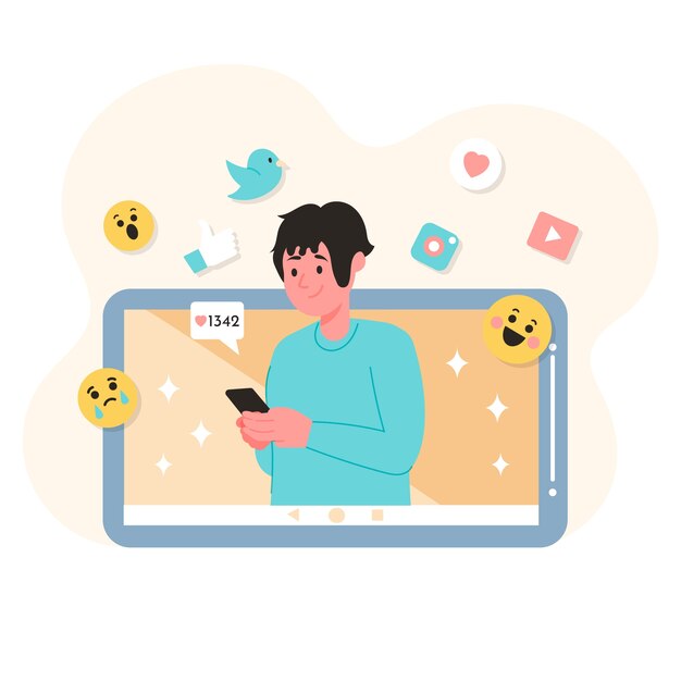 Persona adicta a las redes sociales