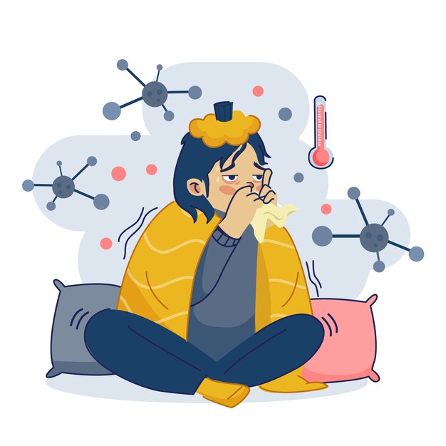 Persona con concepto frio