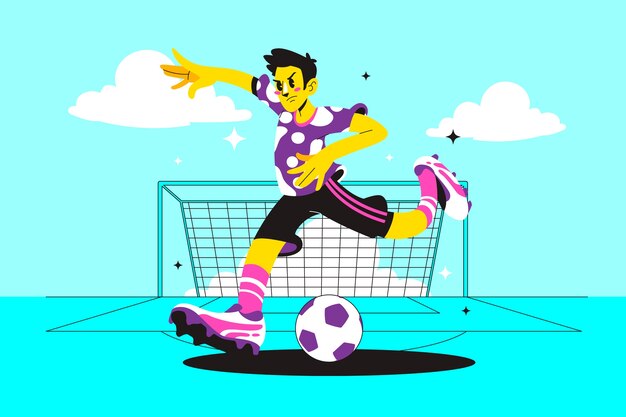 Persona dibujada a mano haciendo ilustración deportiva