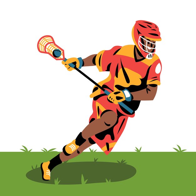 Persona dibujada a mano jugando lacrosse