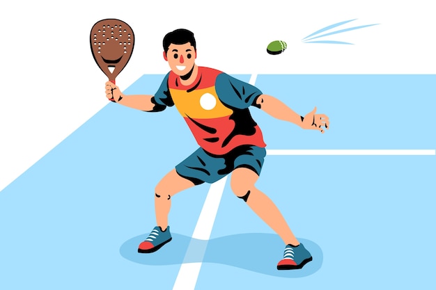 Vector gratuito persona dibujada a mano jugando padel ilustración