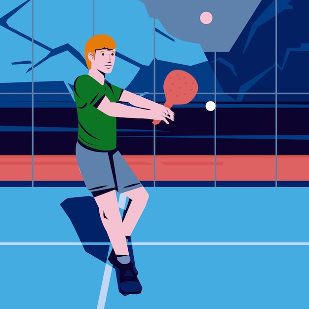 Persona de diseño plano jugando padel ilustración