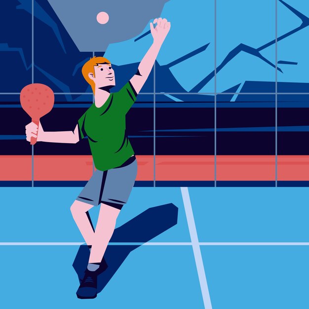 Persona de diseño plano jugando padel ilustración