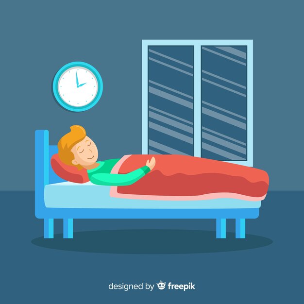 Persona durmiendo en la cama de fondo