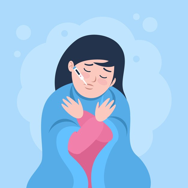 Una persona con fiebre