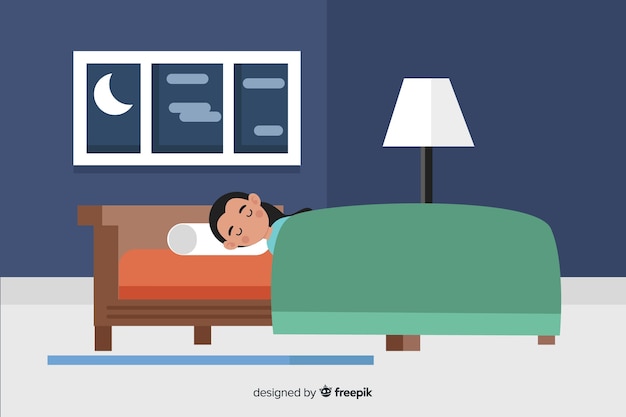 Persona flat durmiendo en cama