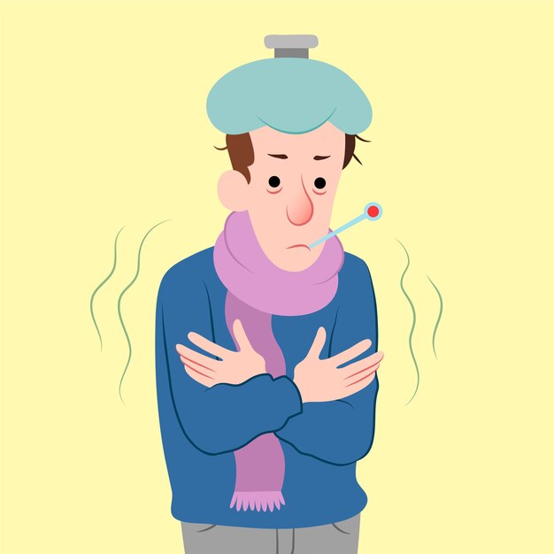 Una persona con una ilustración fría