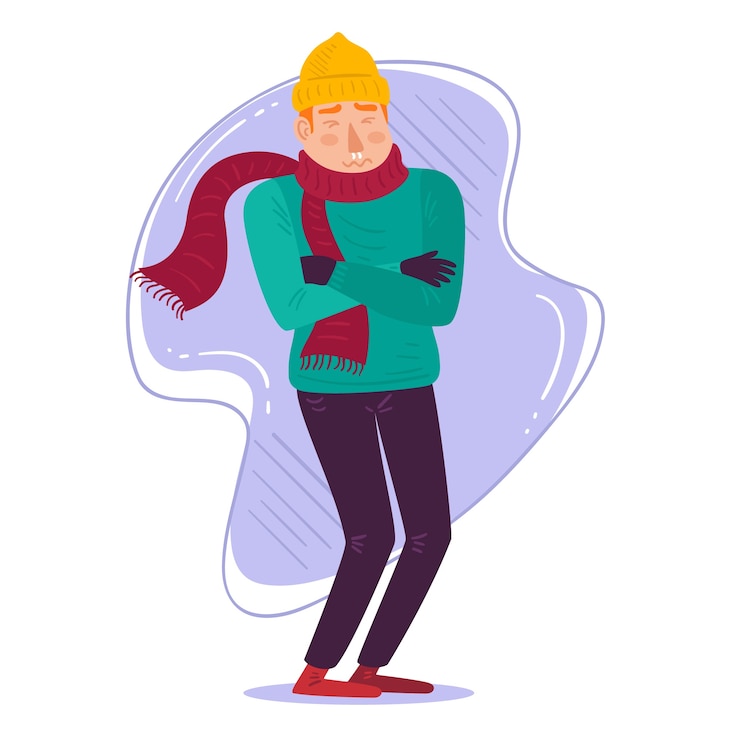 Vector gratuito una persona con una ilustración fría